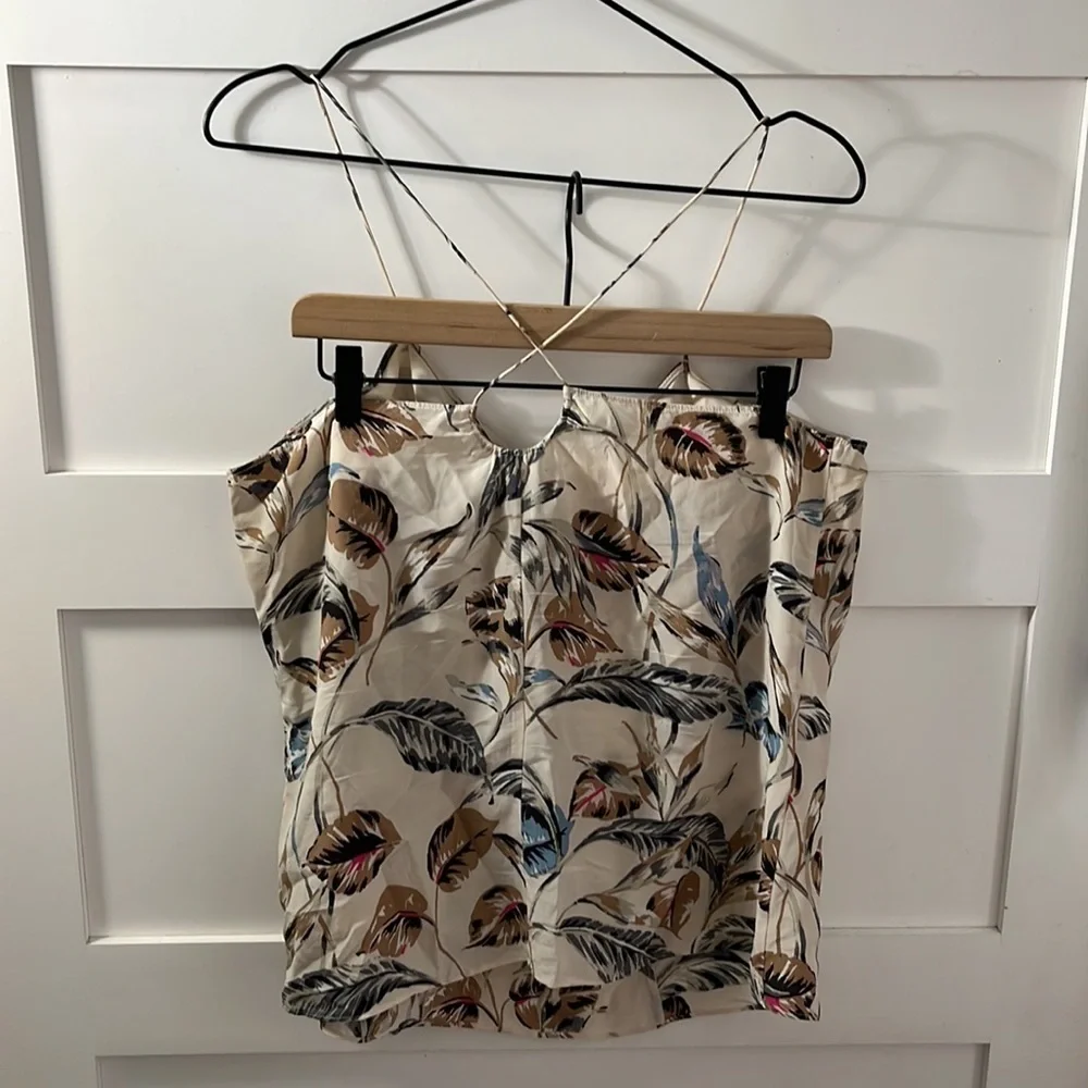 MADEWELL | GUC Strappy Flowy Fall Colored Botanical Tank Top L - Picture 6 of 7